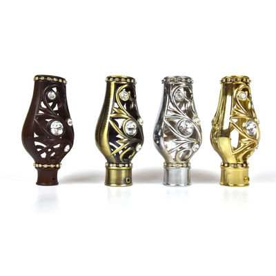 Het Gordijn Rod Head Crystal Material Durable van de kroonvorm voor Decoratie