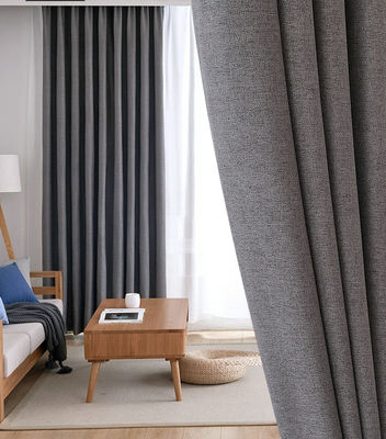 Fluweellinnen Licht Grey Verduisteringsgordijn dubbellaags Eenvoudig Ring Style