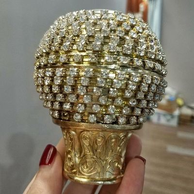 Hoge groothandel - het Gordijnbal NIEUWE Finials van kwaliteitscrystal round gold studded diamond