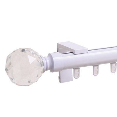 Het zwarte Witte van het het Aluminiummetaal van Kleurencrystal finials single whole set Gordijn Polen, Spoor