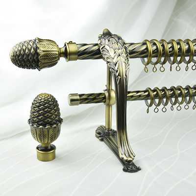 28/19mm van het Gordijnpool van het Bronsgordijn het Finials Verdraaide Gordijn Rod Accessories