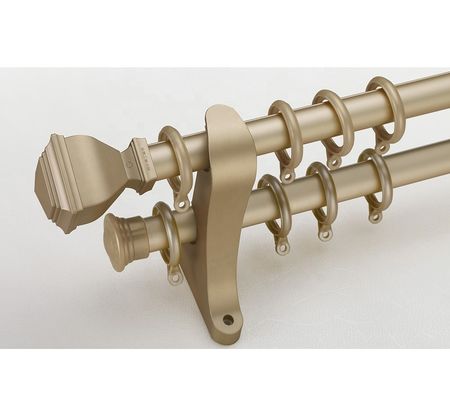 De muur zet 28mm het Dubbele Gordijn Rod Holder Image Curtain van de Aluminiumpijp op