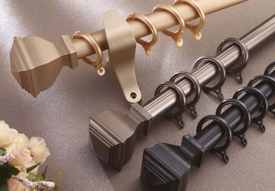 De muur zet 28mm het Dubbele Gordijn Rod Holder Image Curtain van de Aluminiumpijp op