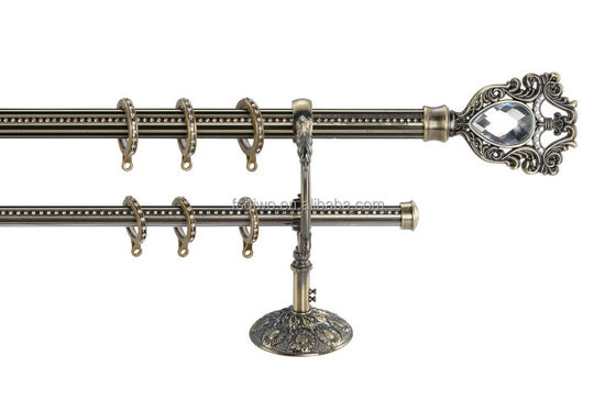 Decoratie Klassieke Ontwerpen Anti - het anti-Koperstrook van Messings de Gouden Chrome het Eindigen Staaf van het Metaalijzeren gordijn
