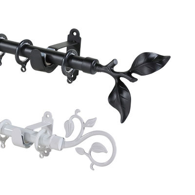 De decoratieve Pijp Rod Leaf Finials With 22mm van het Glasgordijn 25mm Grootte