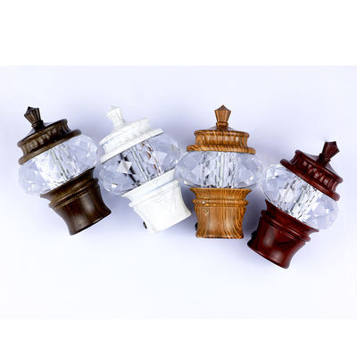 De decoratieve Pijp Rod Leaf Finials With 22mm van het Glasgordijn 25mm Grootte