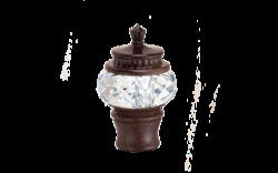 De decoratieve Pijp Rod Leaf Finials With 22mm van het Glasgordijn 25mm Grootte