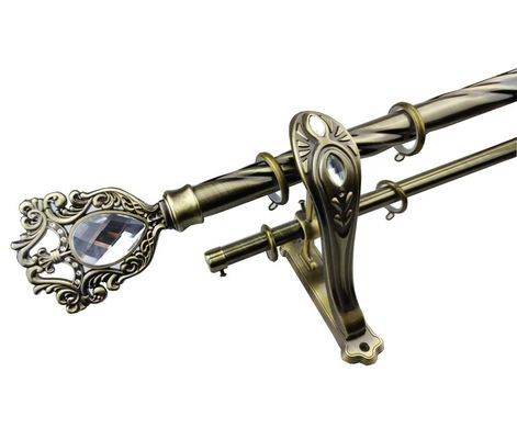 Van het Gordijnpool van het metaal Telescopische Dubbele Spoor Regelbare Strook 25Mm 28Mm met Steunen