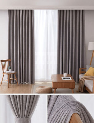 Fluweellinnen Licht Grey Verduisteringsgordijn dubbellaags Eenvoudig Ring Style