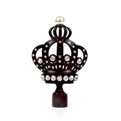 28mm Zwart Kroon Decoratief Gordijn Finials met Gegalvaniseerd