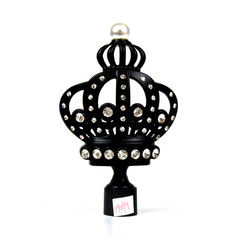 28mm Zwart Kroon Decoratief Gordijn Finials met Gegalvaniseerd