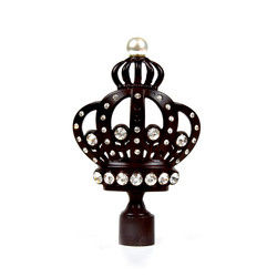 28mm Zwart Kroon Decoratief Gordijn Finials met Gegalvaniseerd