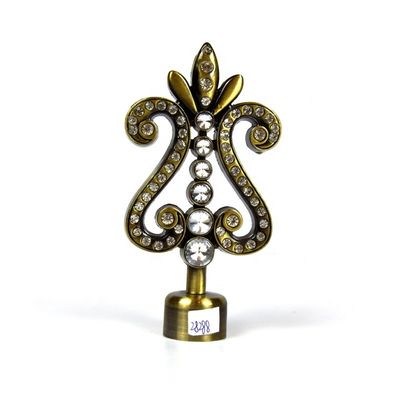 Van het het metaalkristal van de fabrieks de direct in het groot 28mm gouden kleur van het gordijnfinials toebehoren van de het gordijnstaaf