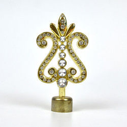 Van het het metaalkristal van de fabrieks de direct in het groot 28mm gouden kleur van het gordijnfinials toebehoren van de het gordijnstaaf