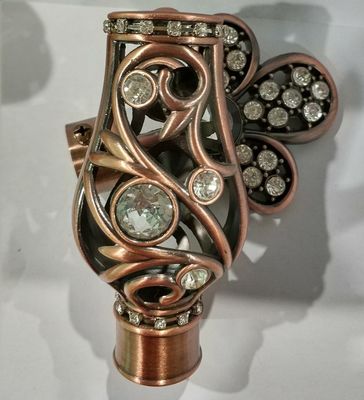 25mm Ronde Materiële ODM van Rod Ends Copper Rose Gold van het Metaal Decoratieve Gordijn