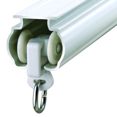 Het plafond zette Dubbel Wit het Aluminiummateriaal van Gordijnsporen met Elektroforese op