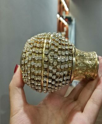 Hoge groothandel - het Gordijnbal NIEUWE Finials van kwaliteitscrystal round gold studded diamond