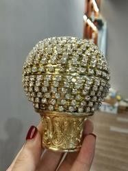 Hoge groothandel - het Gordijnbal NIEUWE Finials van kwaliteitscrystal round gold studded diamond
