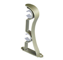 25mm het 28mm Gouden Dubbele Materiaal van Gordijnrod brackets aluminum alloy iron