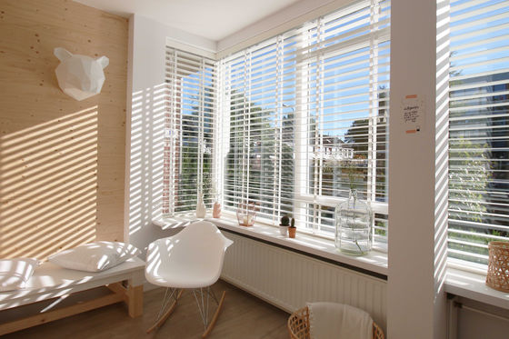 Luxe de Woonkamer Elektrische Horizontale Zonneblinden van de Configuratie Boorhardware