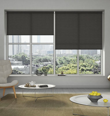 100% Grey Polyester Fabric Roller Blinds voor Woonkamer85% Open Tarief