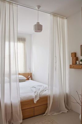 Witte Slang Gevormde Gauze Curtains Transparent And Shading-Balkonserkers