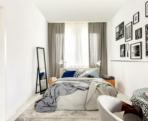 Hoogtepunt die Dromerige Gordijnen Moderne en Minimalistische Stevige Kleur in de schaduw stellen