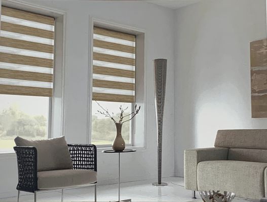 Dubbel de Techniekzonnescherm en Zonnescherm van Laag Gestreept Zacht Gauze Blackout Curtains Office Bathroom